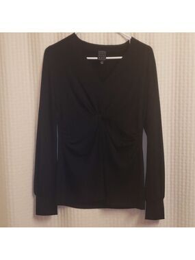 Dueperdue top women's size medium M black‎ blouse